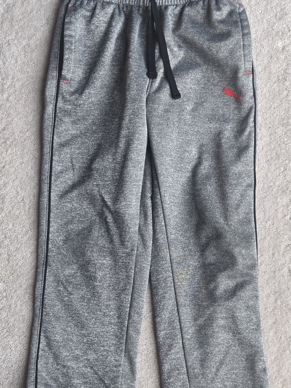 Puma Gray Sweat Joggers with Red Logo